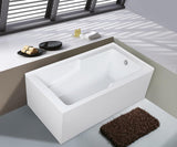 VTAM6032R22S 60-Inch Acrylic 2-Wall Corner Alcove Tub with Corner Apron, Right Hand Drain Hole, White