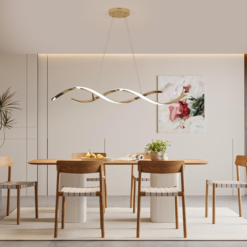 43" LED Chandelier Dimmable Gold Light Dining Room Kitchen