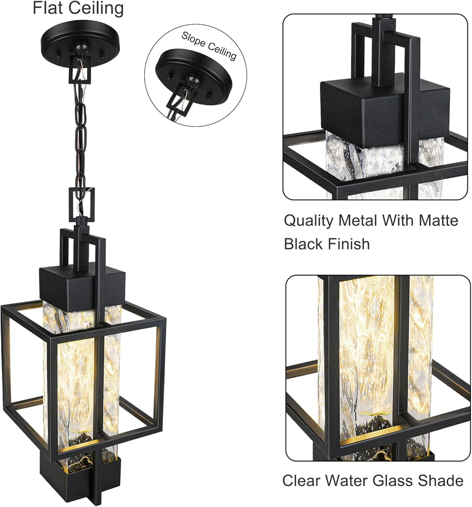 Motion Sensor 15" Outdoor Pendant Light Exterior Hanging Lantern