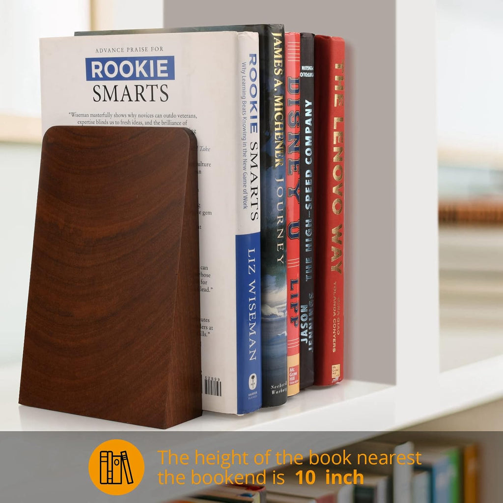 Wood Handmade Heavy Duty Bookends for Shelves Decorative Book Ends to Hold Books