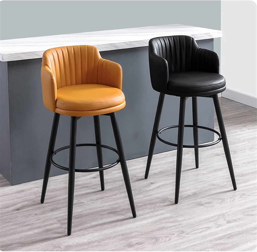 26 Inches High Barstools Swivel Bar Stools Set of 3 with Low Back Kitchen Island Bar Chair, Counter Height with Arms
