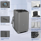 Portable Washing Machine, 17.8Lbs Portable Washer Machine, 2.4Cu.ft Compact Laundry Washer and Dryer Combo with Drain