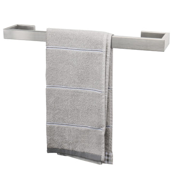 Bath Towel Rack - Square Base Thicken Stainless Steel Towel Bar Bar Accessories Towel Rod Heavy Duty Wall