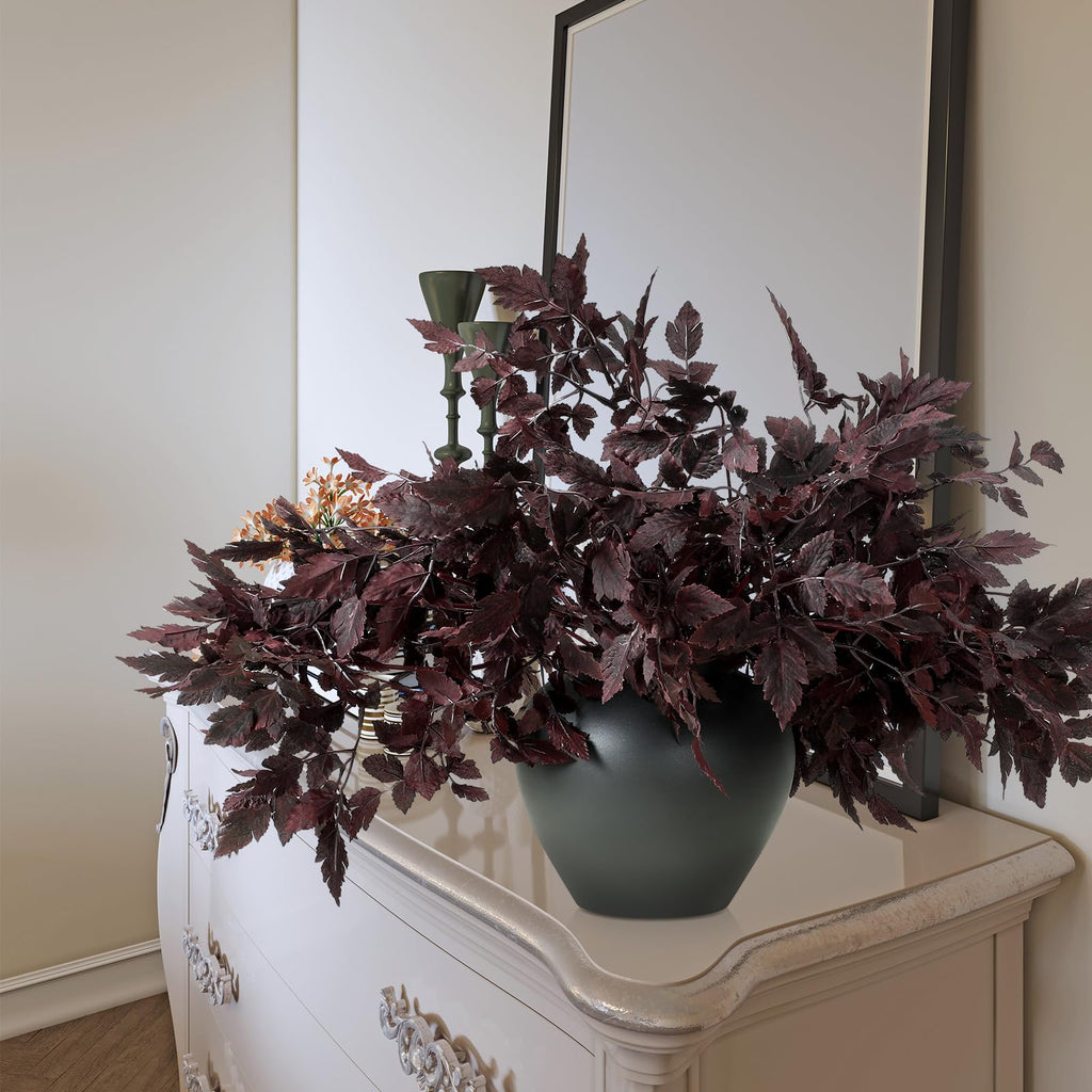10 Pack 18 Inches Fall Stem Artificial Cimicifuga Plum Leaf Spray
