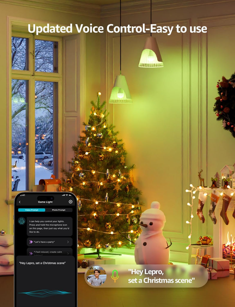 Smart Light Bulbs - WiFi & Bluetooth RGBWW Color Changing LED Bulb Works with Alexa & Google Assistant