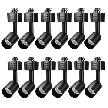 12 Pack] H Type Track Lighting Heads to Gu10 Base Socket Light Direction Adjustable,Black