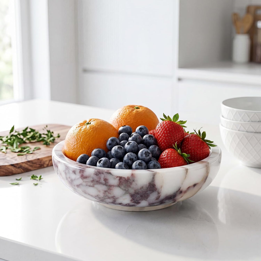 7.8 Inch Natural Luxury Marble Bowl, Calacatta Viola Marble Tray Decoration, Entryway Key Bowl, Decorative Jewelry