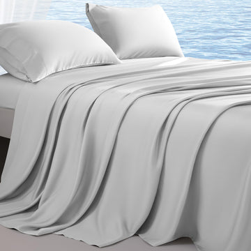 Luxury 100% Organic Tencel Cooling Sheets Queen Size, Expertly Crafted from Austrian Eucalyptus, Silky Soft Lyocell