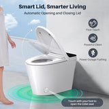 Smart One-Piece Toilet with Built-In Tank and Bidet, Auto Open and Close Lid, Heated Seat, Foot Sensor, Rear and Feminine Warm Water Wash, Air Dryer, Self-Cleaning Nozzle