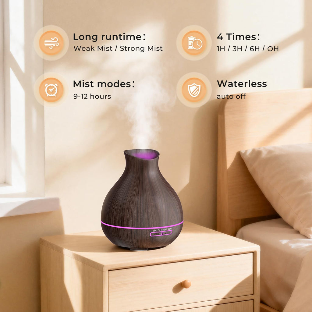 Aromatherapy Essential Oil Diffusers, 2 PCS 550ml High Mist Output Humidifiers for Large Room, Home, Waterless