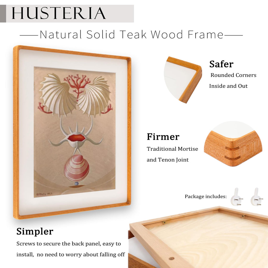 16x20 Solid Teak Picture Frame, Matted for 12x16 Photos