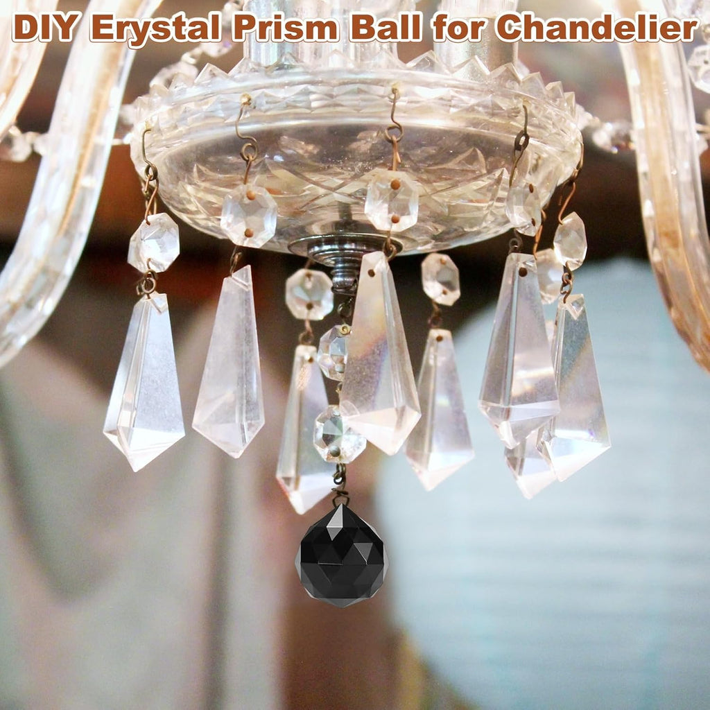 20-Pack Crystal Ball Prisms, 24mm/0.94 Inch Chandelier Pendant Maker Hanging Crystals Chandelier Prisms for