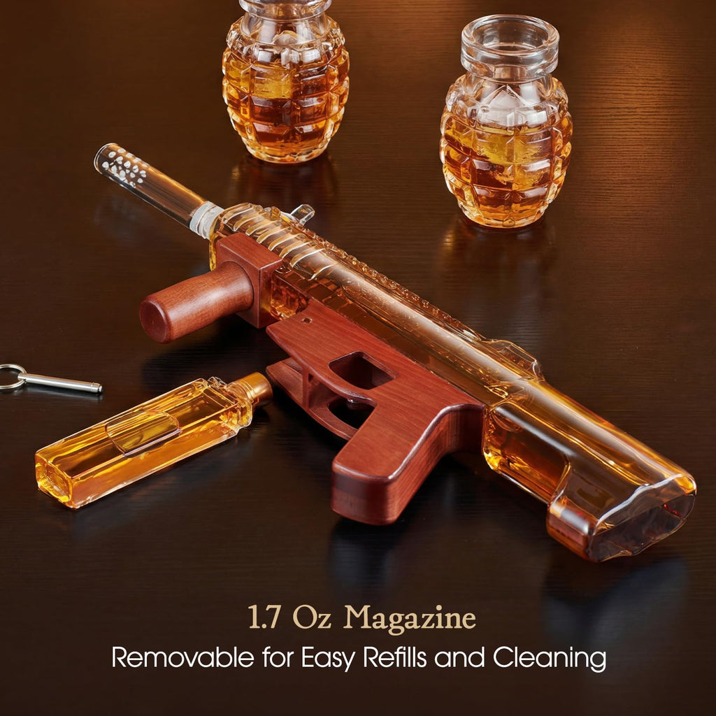 Cool Whiskey Decanter Gift Set with 2 Grenade Glass