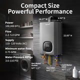 Propane Gas Tankless Water Heater, Indoor Max 4.3 GPM, 100, 000 BTU Instant Hot Water Heater