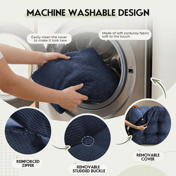 11In Washable Floor Pillow for Adults, Yoga & Meditation Cushion with Handle, Square Large Pillows Seating with