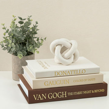Vintage Faux Book Box Set of 3 Brown Linen Decorative Books for Shelves, Fake Books for Decoration with Secret