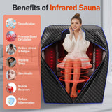 Infrared Sauna Box for Home, Portable Personal Dry Sauna for Relaxation, Detoxification, Carbon Crystal Heating
