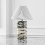 SAFAVIEH Couture Lighting Collection Mackenzie Cream/White Marble Square 25-inch Table Lamp Living R