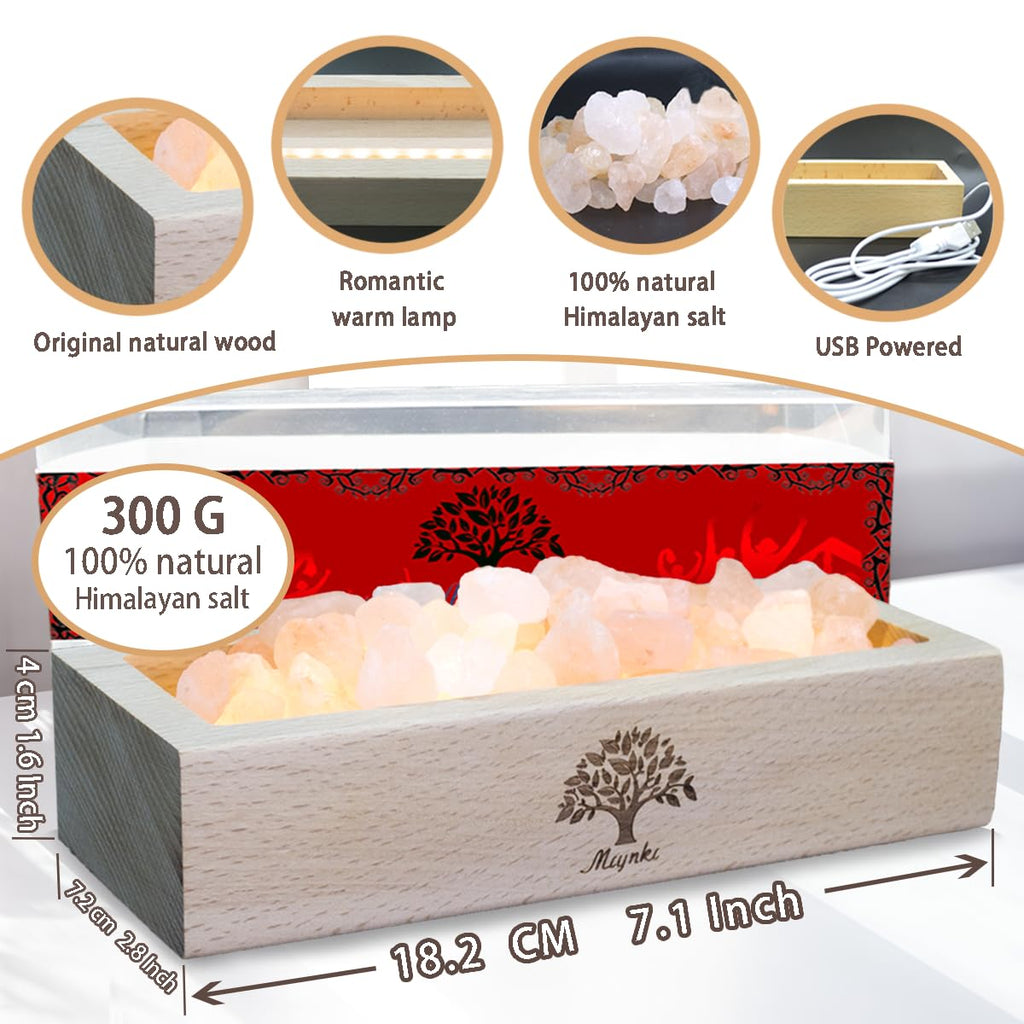 Himalayan Pink Salt Lamp Diffuser with Wood Base