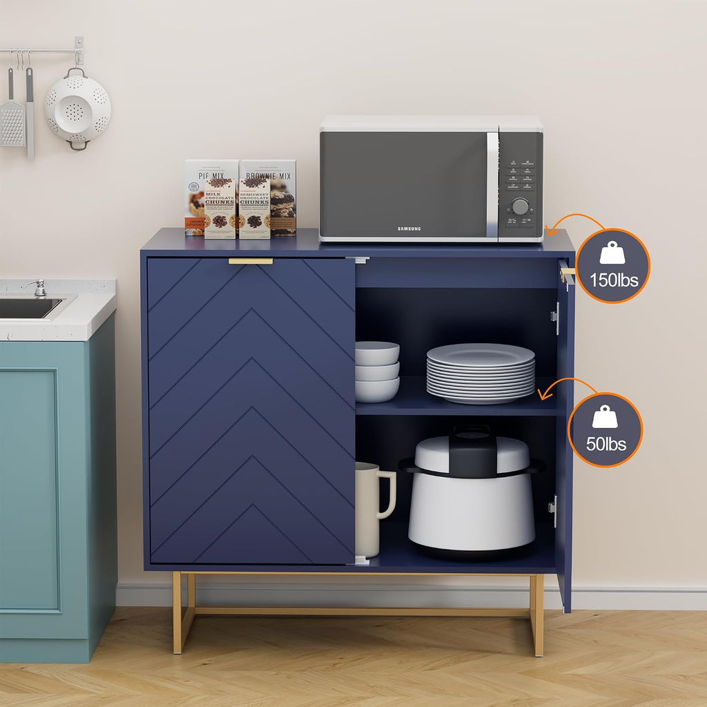 Sideboard Cabinet, Buffet Cabinet with Storage Set of 2, Sideboard Storage Cabinet with Adjustable Shelf