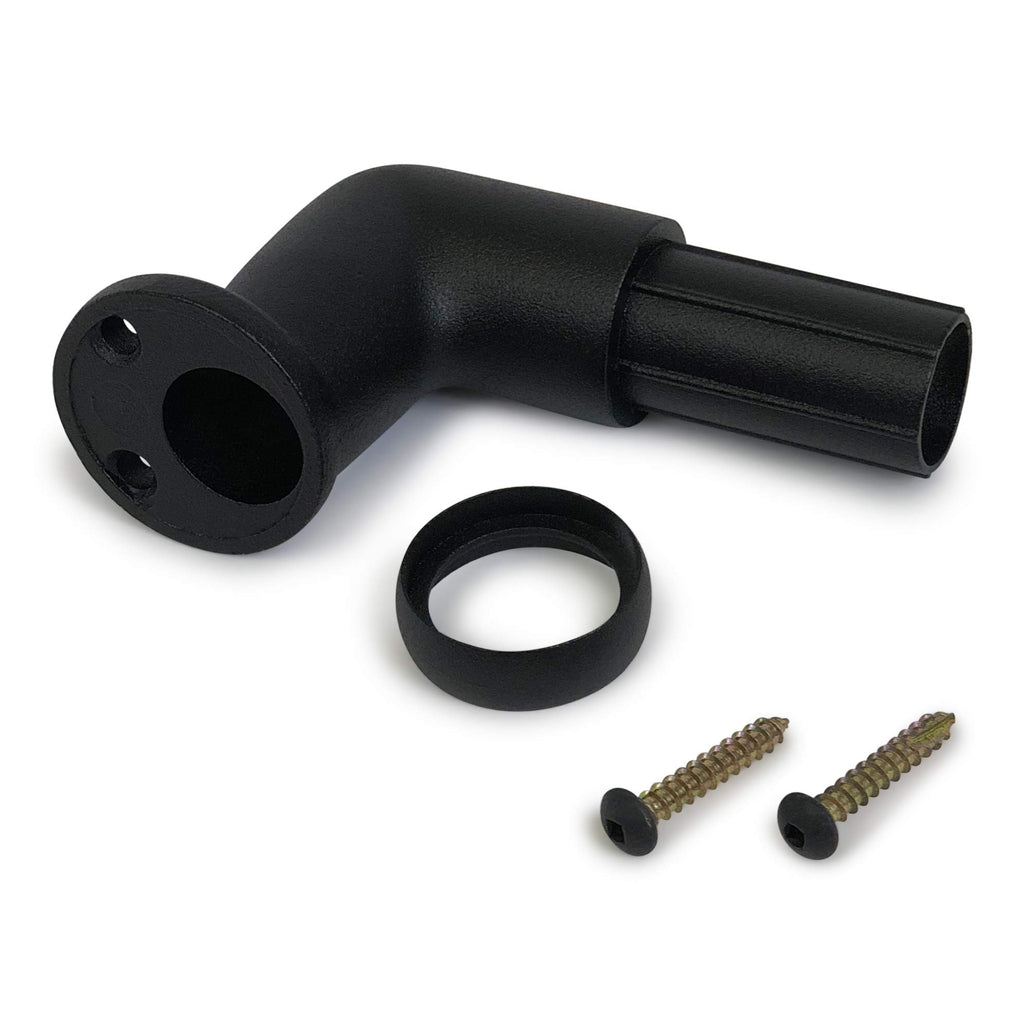 CHR 4' Handrail Section with Returns - Texture Black - Easy to Install Stair Hand Rails - USA Made, ADA Compliant