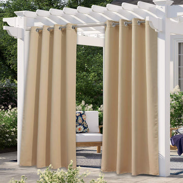 Indoor & Outdoor Curtain Waterproof 108" Long, Triple Weave Sunlight Blocking Thermal Insulated Privacy Room
