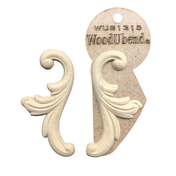 Set of Decorative Scrolls Heat Bendable & Flexible Wood Appliques 10x5.5cm - DIY Craft, Furniture & Home