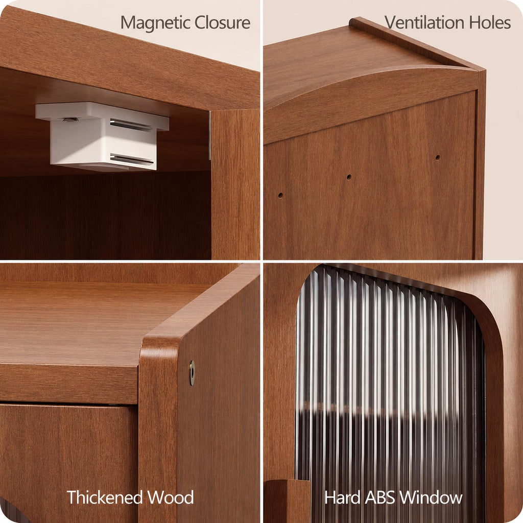 Bread Box - Solid Wood, Kitchen Countertop Storage Cabinet