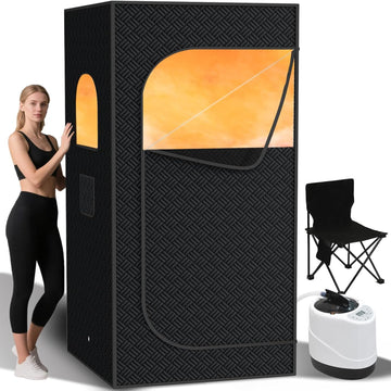 Sauna Box, Portable Steam Sauna for Home with 1000W 3L Steamer, 9-Level Temperature Control & Remote