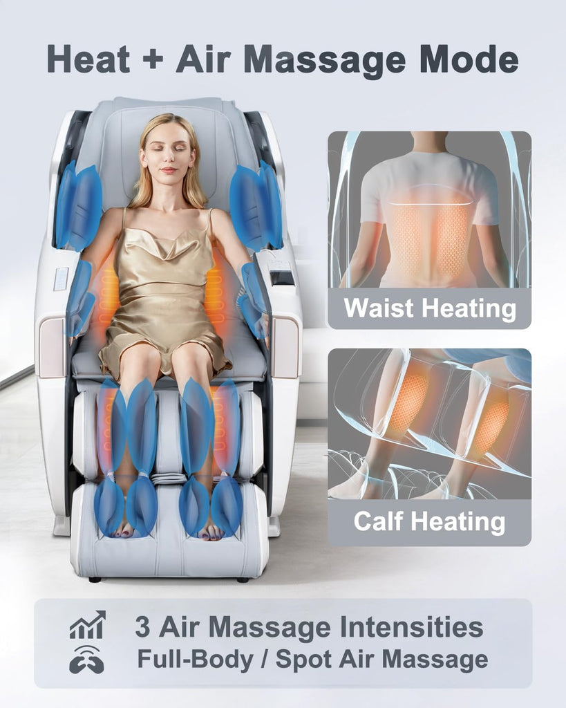 Massage Chair Full Body Zero Gravity 54" SL-Track Shiatsu Recliner | Body Scan, Adjustable 18 Modes, Auto Extending