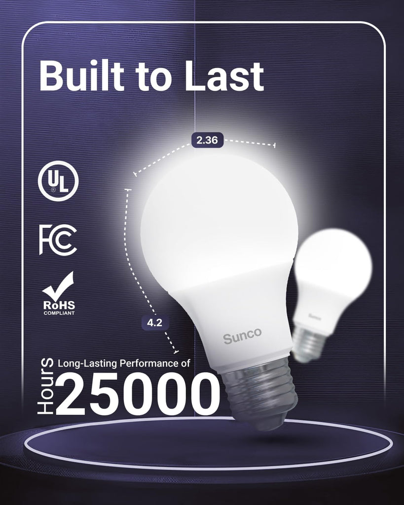 24 Pack A19 LED Light Bulbs, [Focos para Casa], E26 Base Lamp Bulb for Bedroom Bathroom, 850 LM, 8W (60W Equivalent)