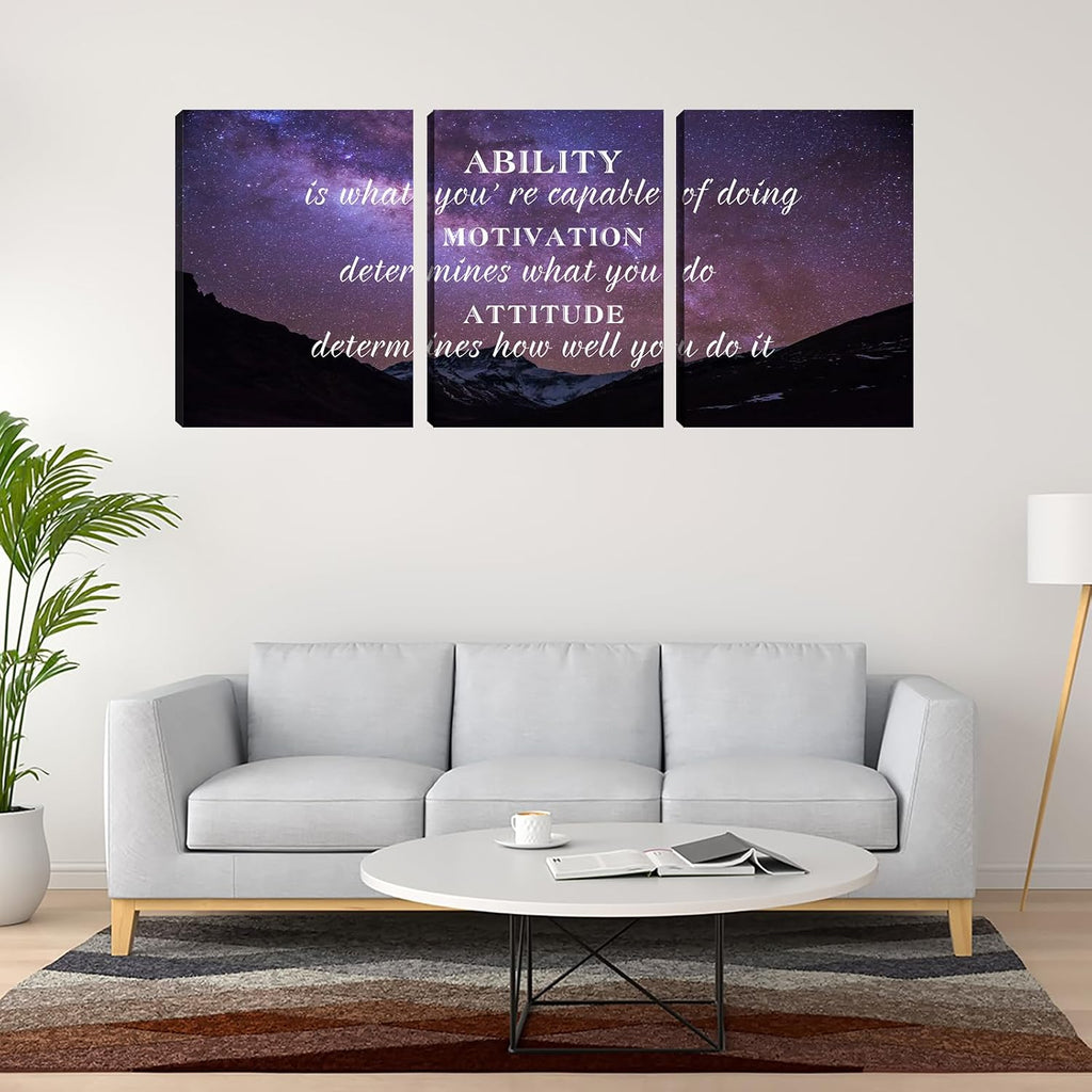 Office Wall Art 3 Pieces Motivation Landscape Canvas Poster Prints Painting Inspirational Wall Decor Decoration - Set of 3
