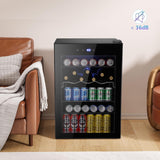 Beverage Refrigerator, 145 Can Mini Fridge Glass Door for Soda Beer