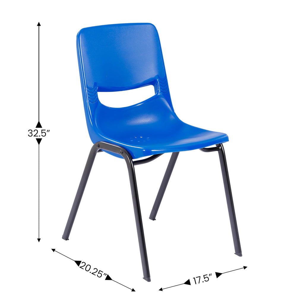 Flex Comfort Classroom Stack Chair, Navy