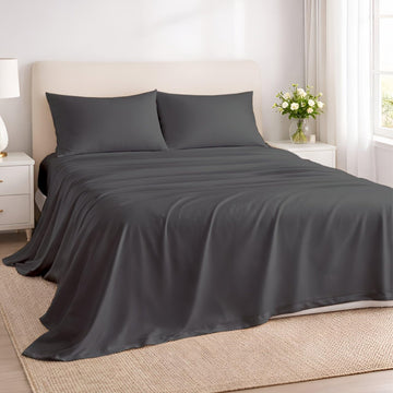 100% Cotton Three Quarter (48" x 75") Sheets Set, Cooling & Breathable Bed Sheets, 16 Inch Deep Pocket Fitted Sheet