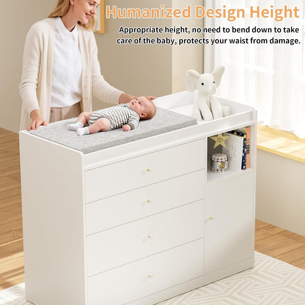 47.2" Diaper Changing Tables Changing Station Nursery Organizer