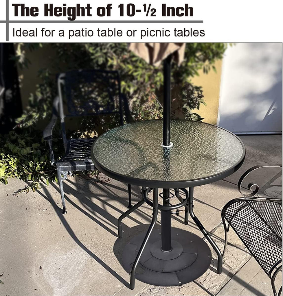 21 Inches Heavy Duty Metal Outdoor Patio Umbrella Base Stand Holder for 1-¼" or 1-½" Umbrella Poles, Black