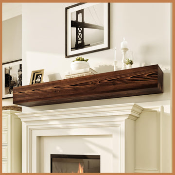 Rustic Fireplace Mantle Shelf 60 Inches Decor/Wall Decor - Handcrafted Wood Shelf for Wall - Decorative Fireplace