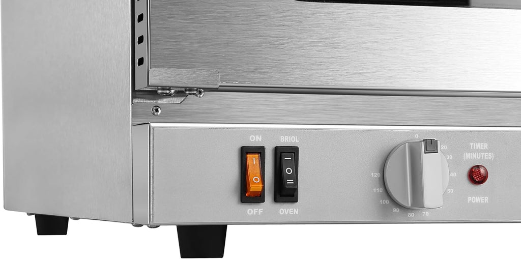 23 in. Commercial Countertop Convection Oven for Half-Size Pans with 4 Racks 2800W of Power and Steam Injection, 240V
