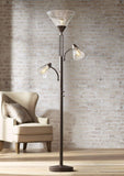 Warwick Industrial Torchiere Tree Floor Lamp LED 3-Light Edison 71.5" Tall Tiger Bronze Metal Clear 