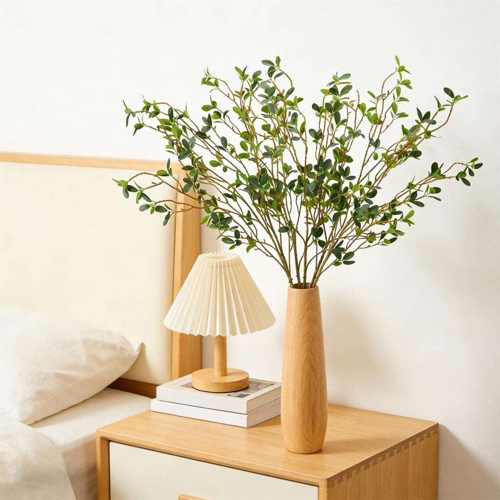 6pcs 43.3inch Greenery Stems Artificial Branches for Vases Olive, Spring Green Long Stem Fake Plants Indoor Branches