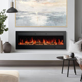 Electric Fireplace 50 Inch, Recessed Wall Mounted and Free Standing Fireplace Heater with Remote Control