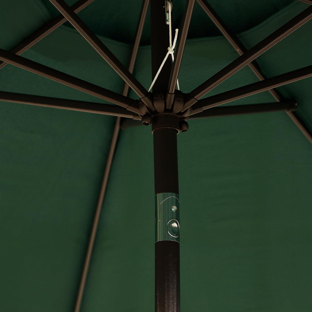 9' Outdoor Patio Umbrella, Outdoor Table Umbrella, Yard Umbrella, Market Umbrella with 8 Sturdy Ribs - Dark Green