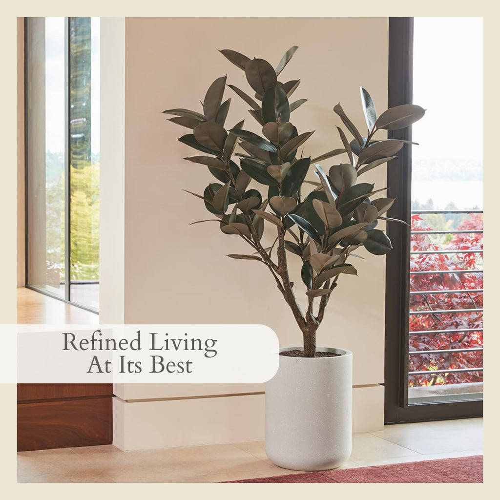 Faux Rubber Ficus Tree, 5 ft, Home Decor