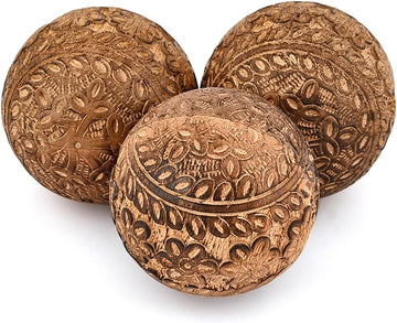 Decorative Ball Mango Wood Centerpiece or Individual Use Ideal for Use in Living, Dining Room | Coffee Table - Set of 3