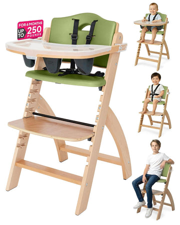 Beyond Junior Convertible Wooden High Chair with Removable Tray