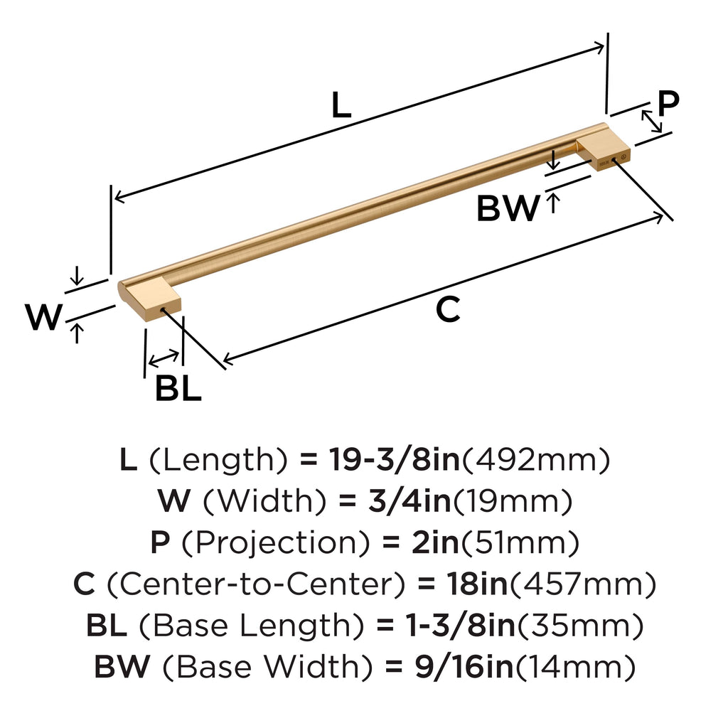 18" Versa Champagne Bronze Appliance Pull