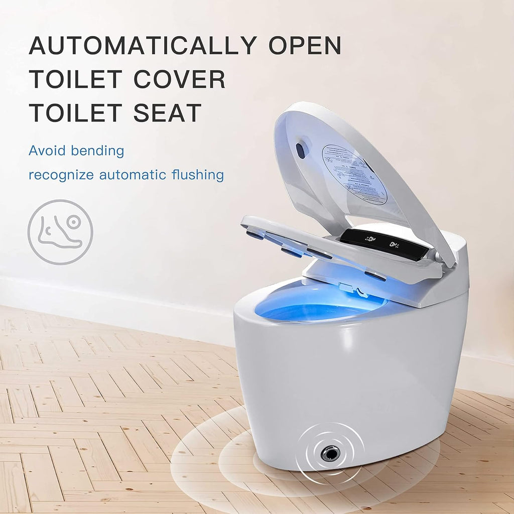 Smart Toilet, One Piece Bidet Toilet for Bathrooms, Toilets with Warm Water Sprayer & Dryer, Foot Sensor Operation
