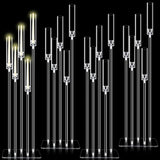 4 Set 5 Arms Acrylic Candelabra Centerpieces 46.4'' Tall Clear Candle Holders Wedding Table Centerpiece Floor Candle
