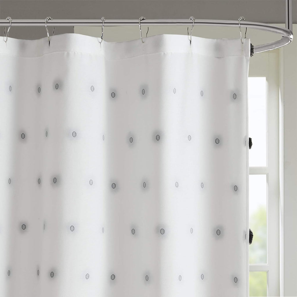 Sophie Shower Curtain , 72 x 72, Black | Adds Privacy, Machine Washable, OEKO-TEX Certified